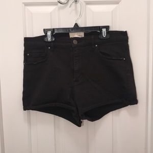 Garage retro high waist denim black shorts